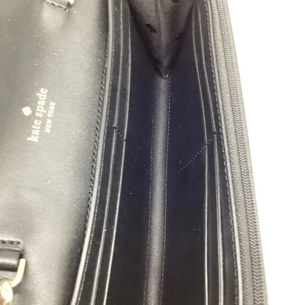 Kate Spade New York Briar Lane Quilted Milou Clutch Bag in Black Leather